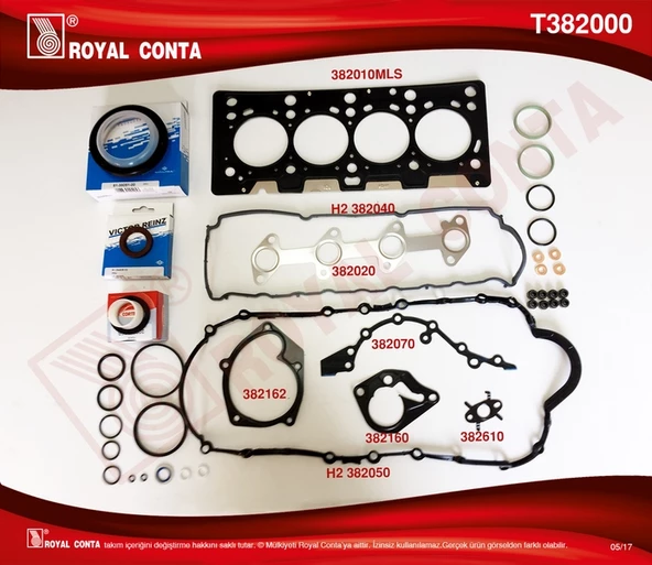 ÜST KAPAK TAKIM CONTA CLIO-MGN-KNG 1.5 DCI K9K REİNZ KEÇELİ