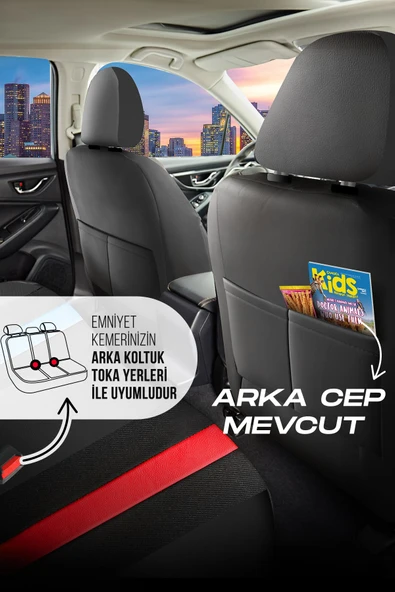 Panda Kılıf PANDA KAPADOKYA SERİSİ JAKAR KUMAŞ OTO KOLTUK KILIFI - TAM SET - Resim 7