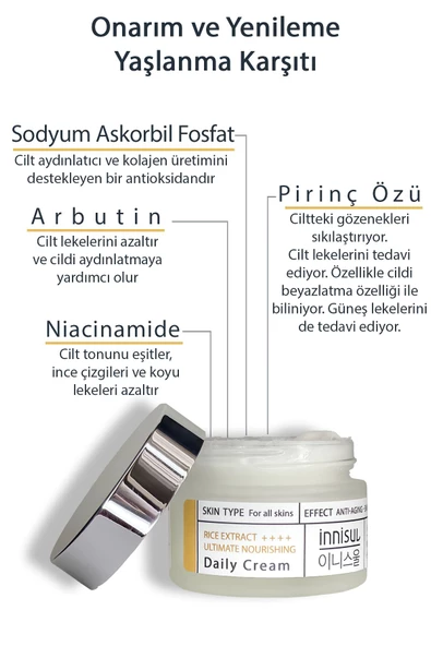 Onarıcı Canlandırıcı, Yoğun Nemlendirici Ve Antioksidan Etkili Pirinç Özlü Günlük Kremi 50 ml - 2