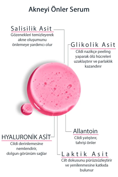 10% AHA + 2% BHA Gözenek Sıkılaştırıcı Ve Akne Karşıtı, Cilt Yenileyici Kırmızı Peeling Serum 30 ml - 2