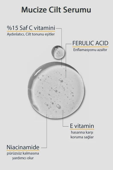 C E Ferulıc Yaşlanma Karşıtı,ton Eşitleyici %15 Ascorbic Acid & Ferulic Acid C Vitamin Serum 30ml - 2
