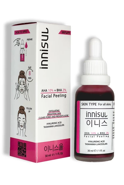 10% AHA + 2% BHA Gözenek Sıkılaştırıcı Ve Akne Karşıtı, Cilt Yenileyici Kırmızı Peeling Serum 30 ml - 4