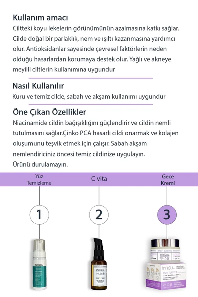 24 Saat Etkili Leke Karşıtı , Gözeneklerini Kontrol Eden Yoğun Nemlendirici Cilt Bakım Kremi 50 ml - 3