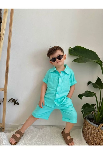 Çocuk Şort - Gömlek Takım 2-8 Yaş - 5