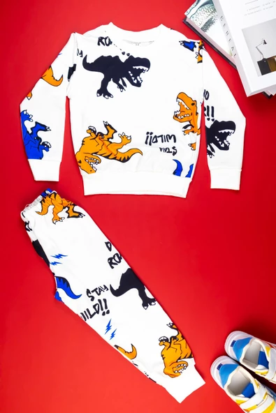 Erkek Çocuk Kalın Karakter Desenli Sweat Takım - 9