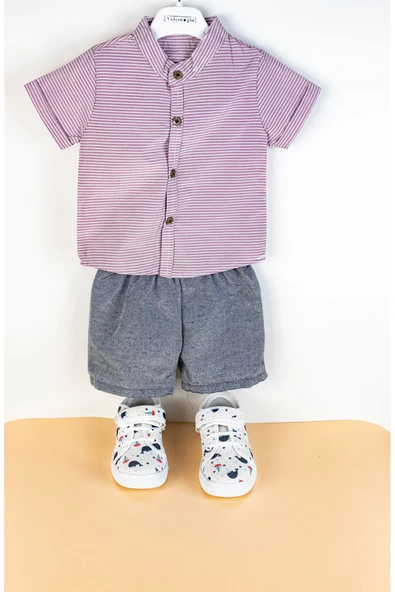Bebek Alt Üst Takım Şort - Gömlek 3 - 18 AY - 3