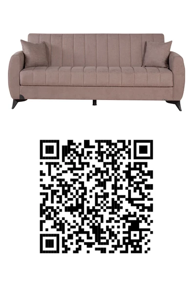 Kilim Mobilya Linda Üç Kişilik Kanepe Yüksek Ayaklı Açık Kahverengi - 5