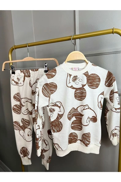 Unisex Çocuk Eşofman Takımı Eğlenceli Köpek Baskılı Pamuklu Oyun Zamanı İçin İdeal Çocuk Giyim - 7