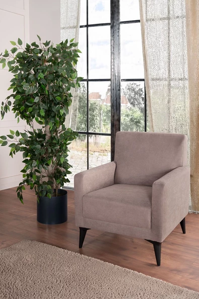 Kilim Mobilya Linda Berjer Yüksek Ayaklı Açık Kahverengi