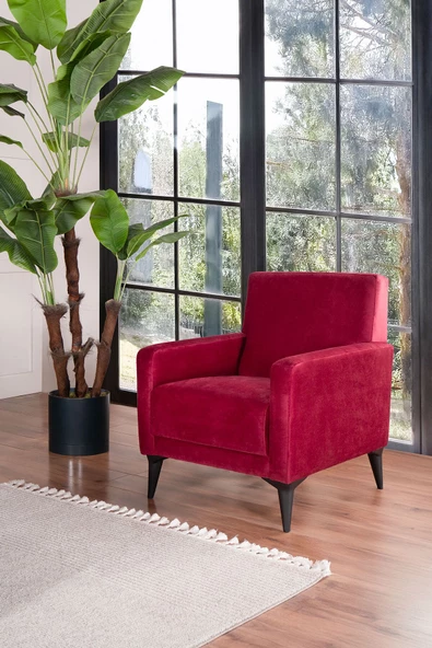 Kilim Mobilya Linda Berjer Yüksek Ayaklı Bordo