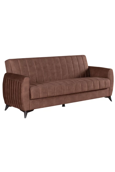 Kilim Mobilya Linda Üç Kişilik Kanepe Yüksek Ayaklı Kahverengi - 5
