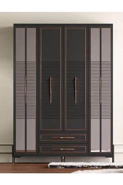 TOCCO MOBİLYA Platin 4 Kapaklı Country Gardırop - 2