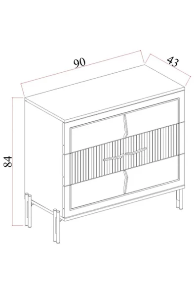 TOCCO MOBİLYA Platin 3 Çekmeceli Şifonyer-Aynalı - 3