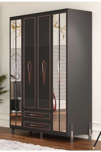 TOCCO MOBİLYA Platin 4 Kapaklı Country Gardırop