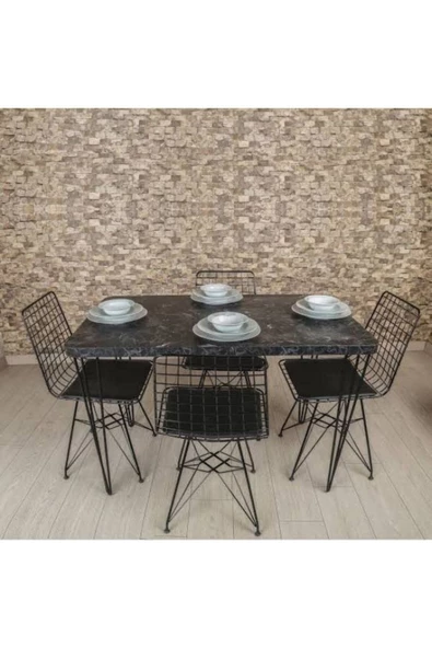 TOCCO MOBİLYA Lavinya Tekli Tel Sandalye-siyah - 2