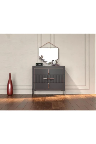 TOCCO MOBİLYA Platin 3 Çekmeceli Şifonyer-Aynalı - 2