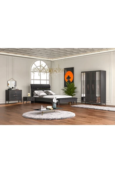 TOCCO MOBİLYA Platin 4 Kapaklı Country Gardırop - 6