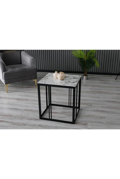 TOCCO MOBİLYA Mercan Orta Sehpa- Mermer Desenli - 2