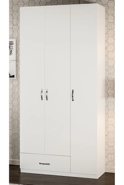 TOCCO MOBİLYA Lidya 3 Kapaklı 1 Çekmeceli Country Gardırop