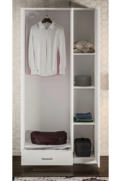 TOCCO MOBİLYA Lidya 3 Kapaklı 1 Çekmeceli Country Gardırop - 2