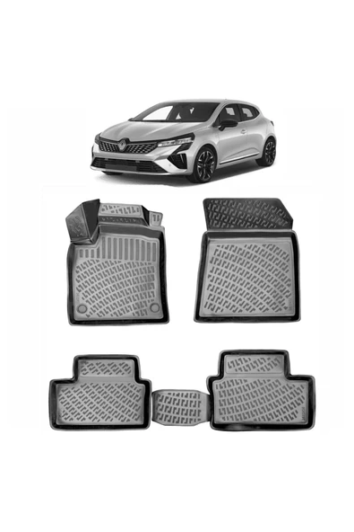 Rizline Renault Clio 5 2023 Araca Özel Tasarım 3D Havuzlu Paspas