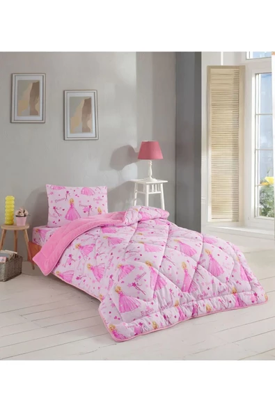 Velvet Dreams Emilya Prenses Desenli Tek Kişilik Çift Taraflı Wellsoft Yorgan Ve Yastık Kılıfı Seti - 4