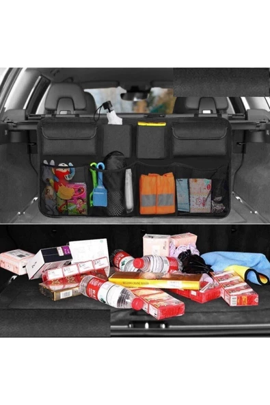 8 Cepli Organizer Çanta Araç Bagaj Çantası 8 Cepli Araç Içi Bagaj Düzenleyici - Resim 5