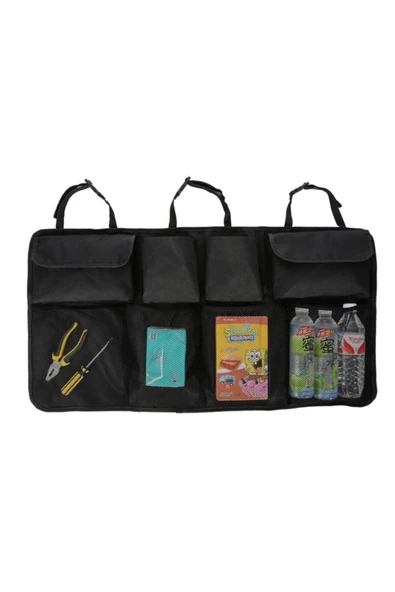 Bagaj Düzenleyici Alet Eşya Organizer Pratik 8 Cepli Araç Oto Çanta Bagaj Aksesuarı - Resim 4