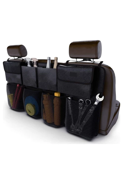Araba Koltuk Arkası 8 Cepli Organizer Araç Oto Bagaj İçi Düzenleyici - Resim 2