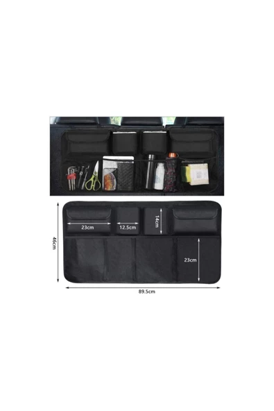 Araba içi Koltuk Arkası Araç Bagaj Düzenleyici 8 Cepli Araç Bagaj Organizer Organizatör Çanta - Resim 2
