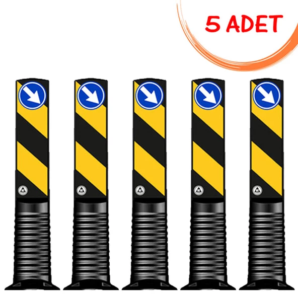 Orta Refüj Levhası Refüj Başı Dubası Plastik Esnek Refüj Başı Tabelası 75 cm Evelux (100mm) 5 ADET - 1