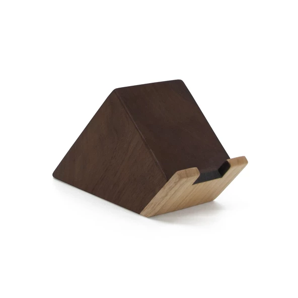 Woodsaka Blok Ceviz Telefon Standı - Ceviz & Akça - 5