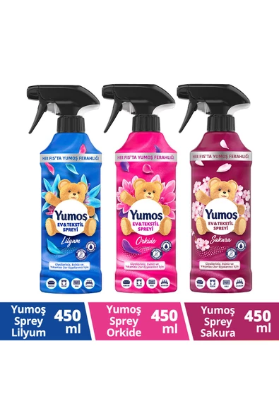 YUMOŞ EXTRA LİLYUM SPREY 450 GR 1 ADET ORKİDE SPREY 1 ADET SAKURA SPREY 1 ADET  TOPLAM 3 ADET