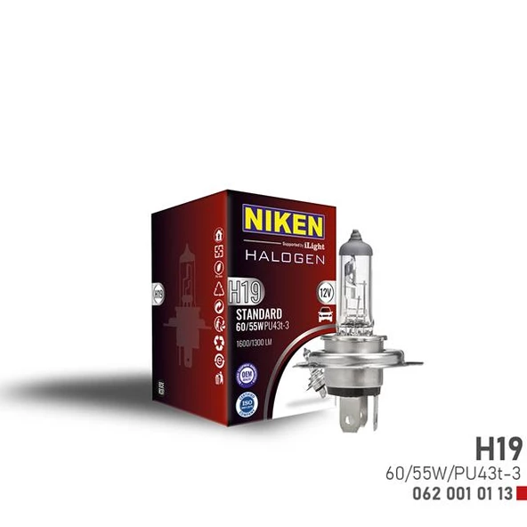 NIKEN H19 60W/55W HALOJEN AMPUL PU43t-3 12V