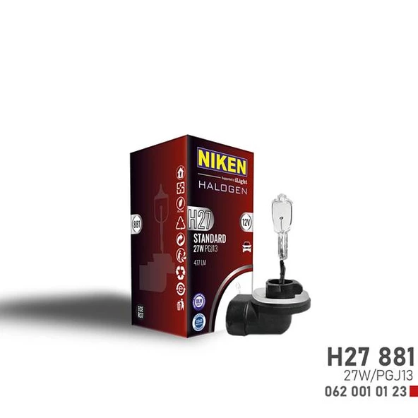 NIKEN H27W/2 881 27W HALOJEN AMPUL PGJ13 12V