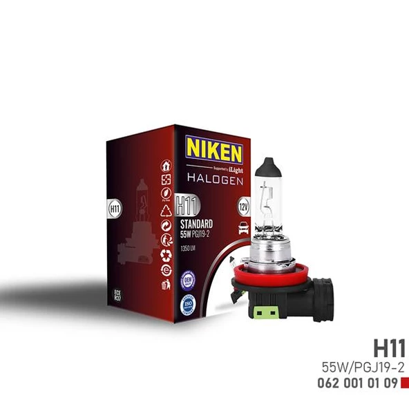 NIKEN H11 55W HALOJEN AMPUL PGJ19-2 12V 64211