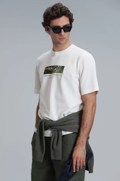 Lufian Minimalist Oversize Erkek T-Shirt - Kısa Kol - Günlük Kullanım - 5