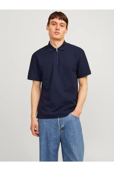 Jack&Jones Oversize Polo Yaka Minimalist Erkek T-Shirt - Kısa Kol - Resim 2