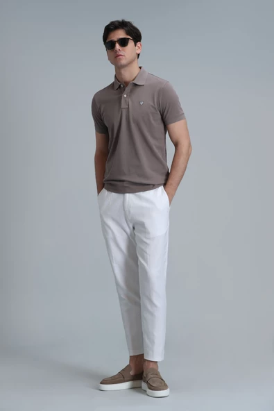 Lufian Minimalist Polo Yaka Kısa Kol Erkek T-Shirt - Günlük Şıklık - 8