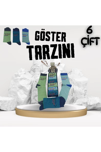 garanti çorap  Eğlenceli Desenli Unisex Soket 6 lı 1d - Resim 2