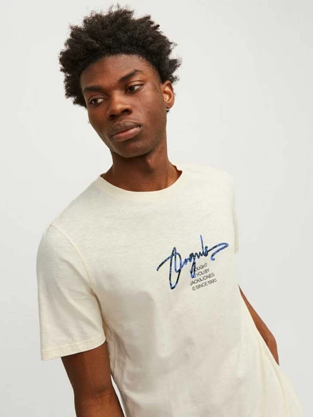 Jack&Jones Minimalist Erkek T-Shirt - Kısa Kol - Günlük - 3