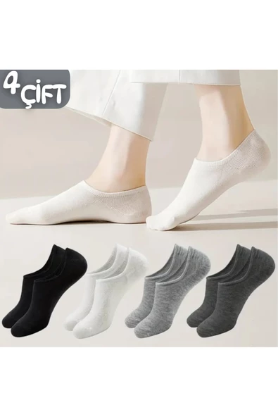 garanti çorap  Silikonlu Unisex Görünmez Çorap 4 lü - Resim 2