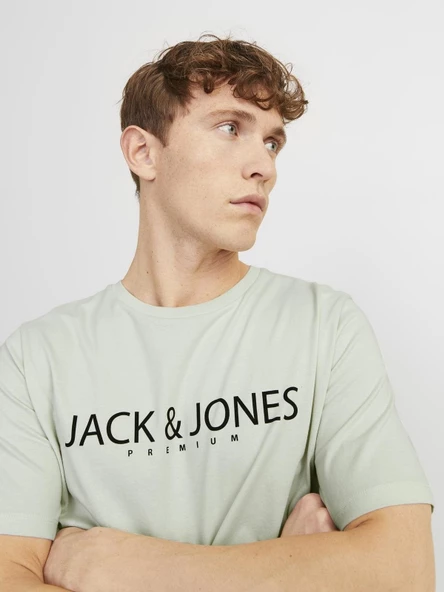 Jack&Jones Plus Oversize Minimalist Tişört - Kısa Kol Yuvarlak Yaka - Resim 5