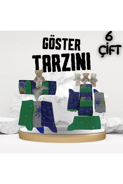 garanti çorap  Eğlenceli Desenli Unisex Soket 6 lı 1f ürün görseli