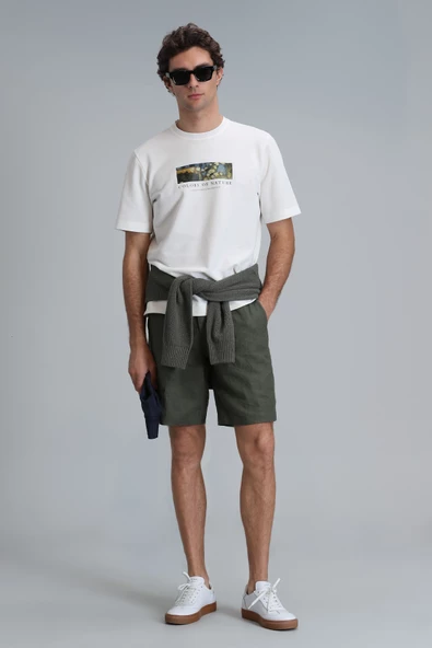 Lufian Minimalist Oversize Erkek T-Shirt - Kısa Kol - Günlük Kullanım - 4