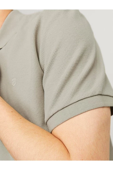 Jack&Jones Oversize Polo Yaka Minimalist Erkek T-Shirt - Kısa Kol - Resim 5