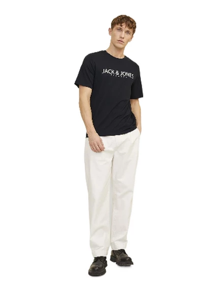 Jack&Jones Plus Oversize Minimalist Tişört - Kısa Kol Yuvarlak Yaka - Resim 12
