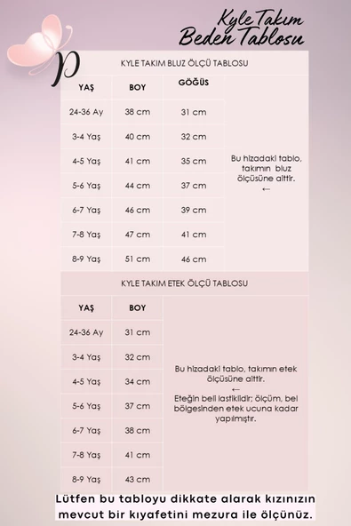 Kız Çocuk Kyle Kolsuz Bluz Etek Toka Takım TKM-0184.2 - 4