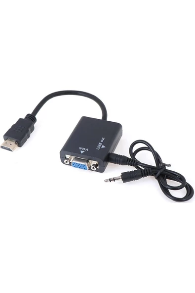 Alfais Hdmi To Vga Ses Destekli 1080p Monitör Dönüştürücü Kablo Çevirici Adaptör - 5