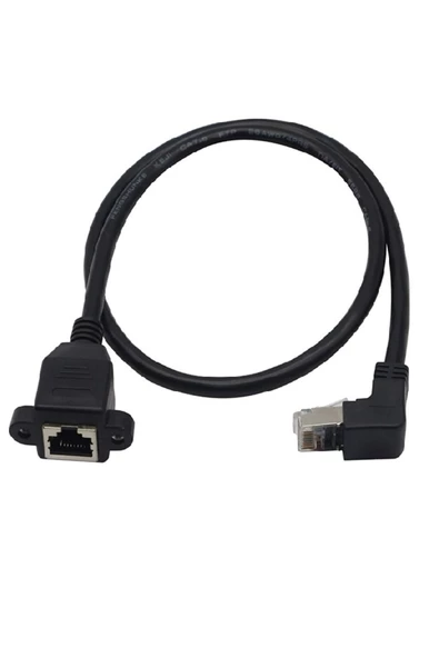 Zilevo Rj45 Dişi Erkek Uzatma 1.5M Dirsek 90 Derece Panel Tipi Cat6 Montaj Kablosu - 2